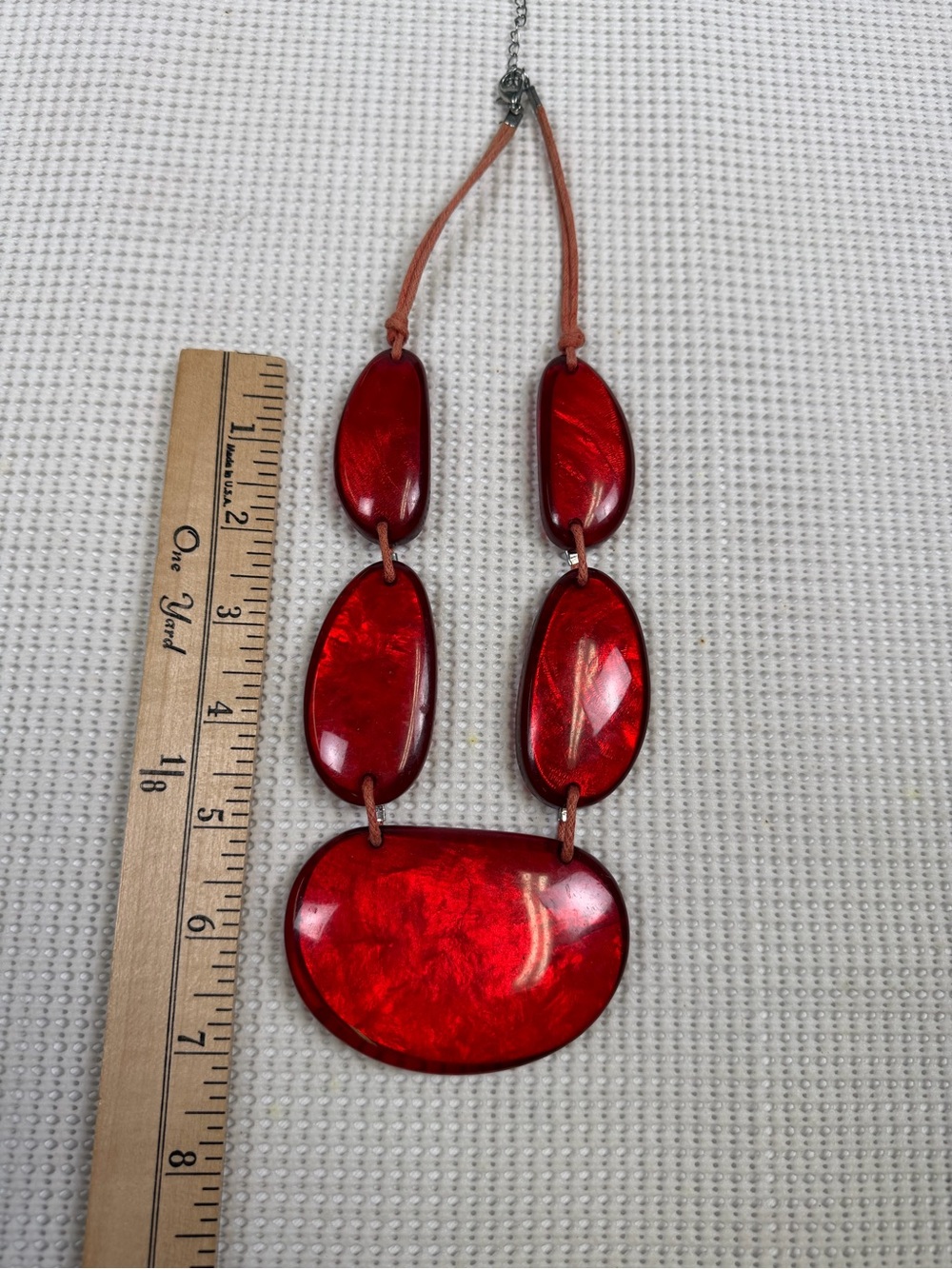 Bold Red Statement Acrylic/ Resin Necklace - Picture 11 of 13
